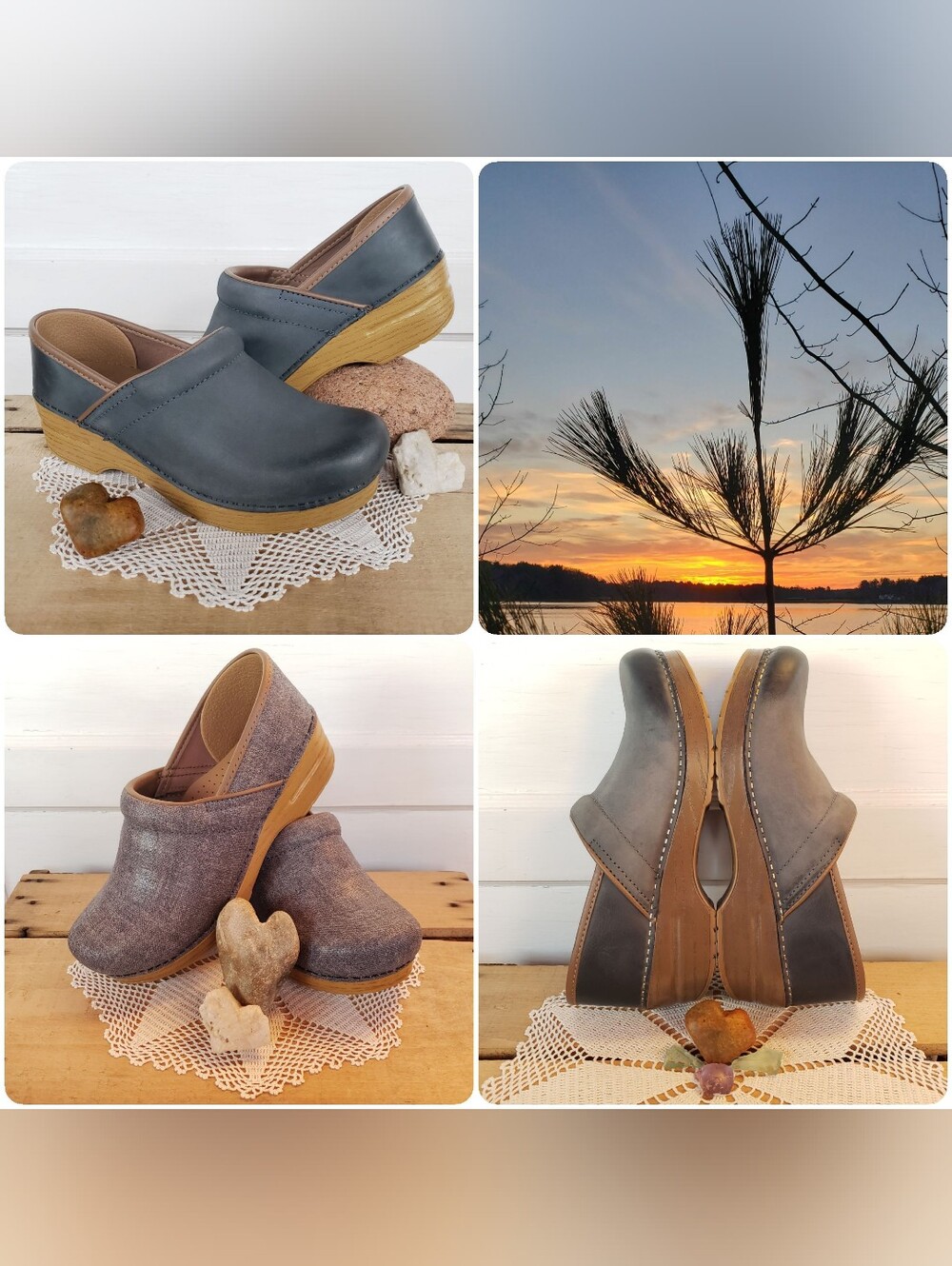 French Blue Dansko Pro Honey Clogs Denim Burnished Cottage Patriotic Prairie ♡ - Picture 3 of 16